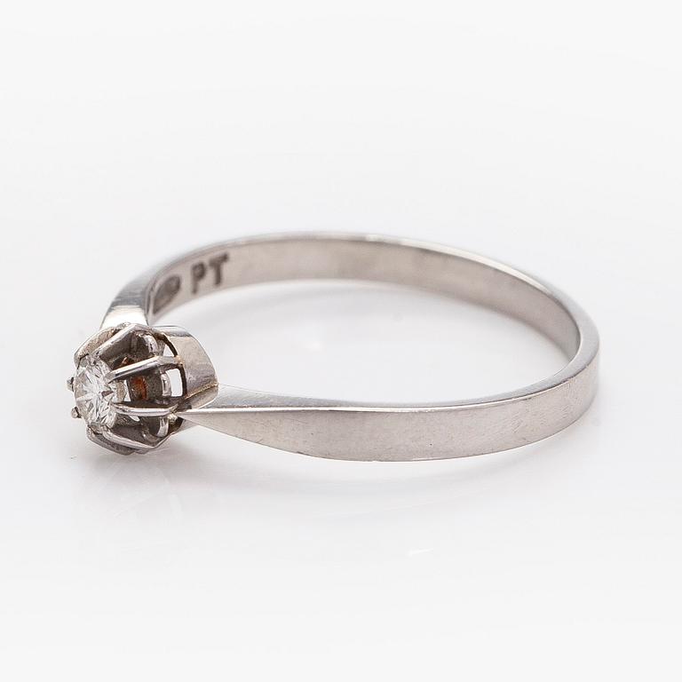 Ring, brilliant cut diamond, platinum, Peltonen & Kni, Helsinki.