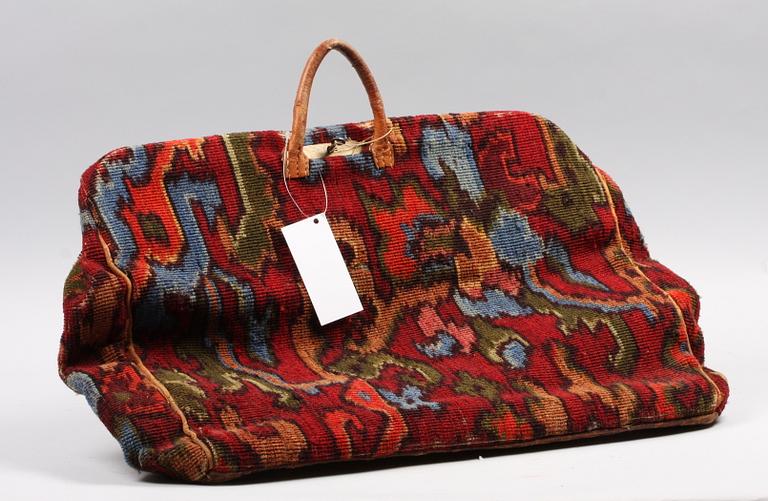 VÄSKA, textil. 1800-talets andra hälft.