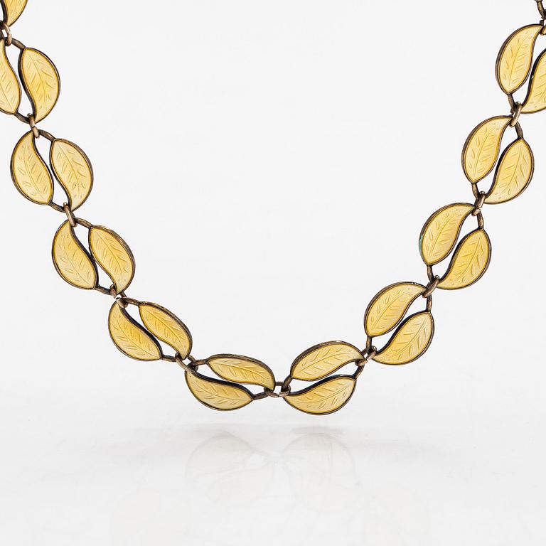 David Andersen, collier, förgyllt sterlingsilver och emalj, Norge.