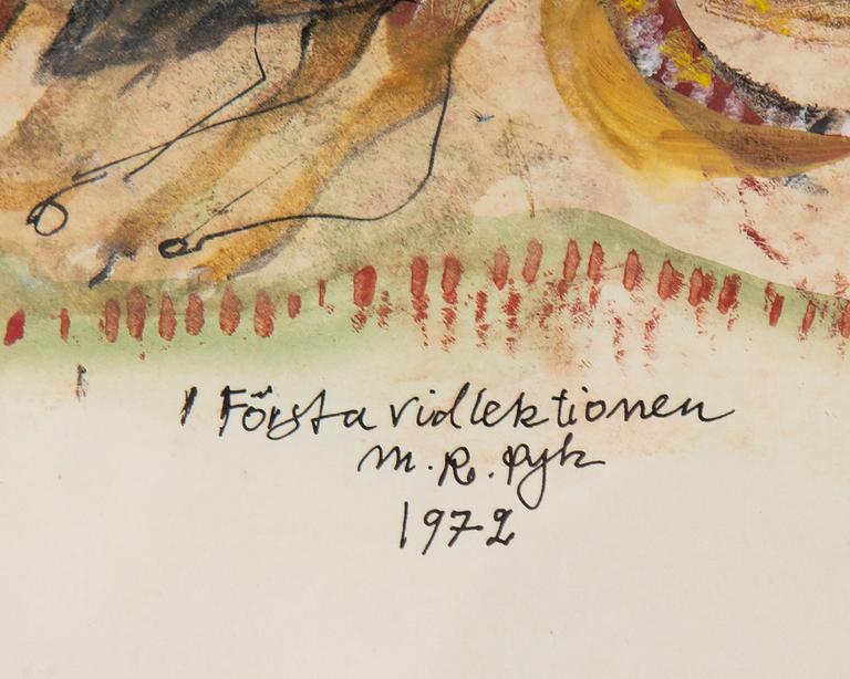 Madeleine Pyk, mixed media, signed and dated 1972.