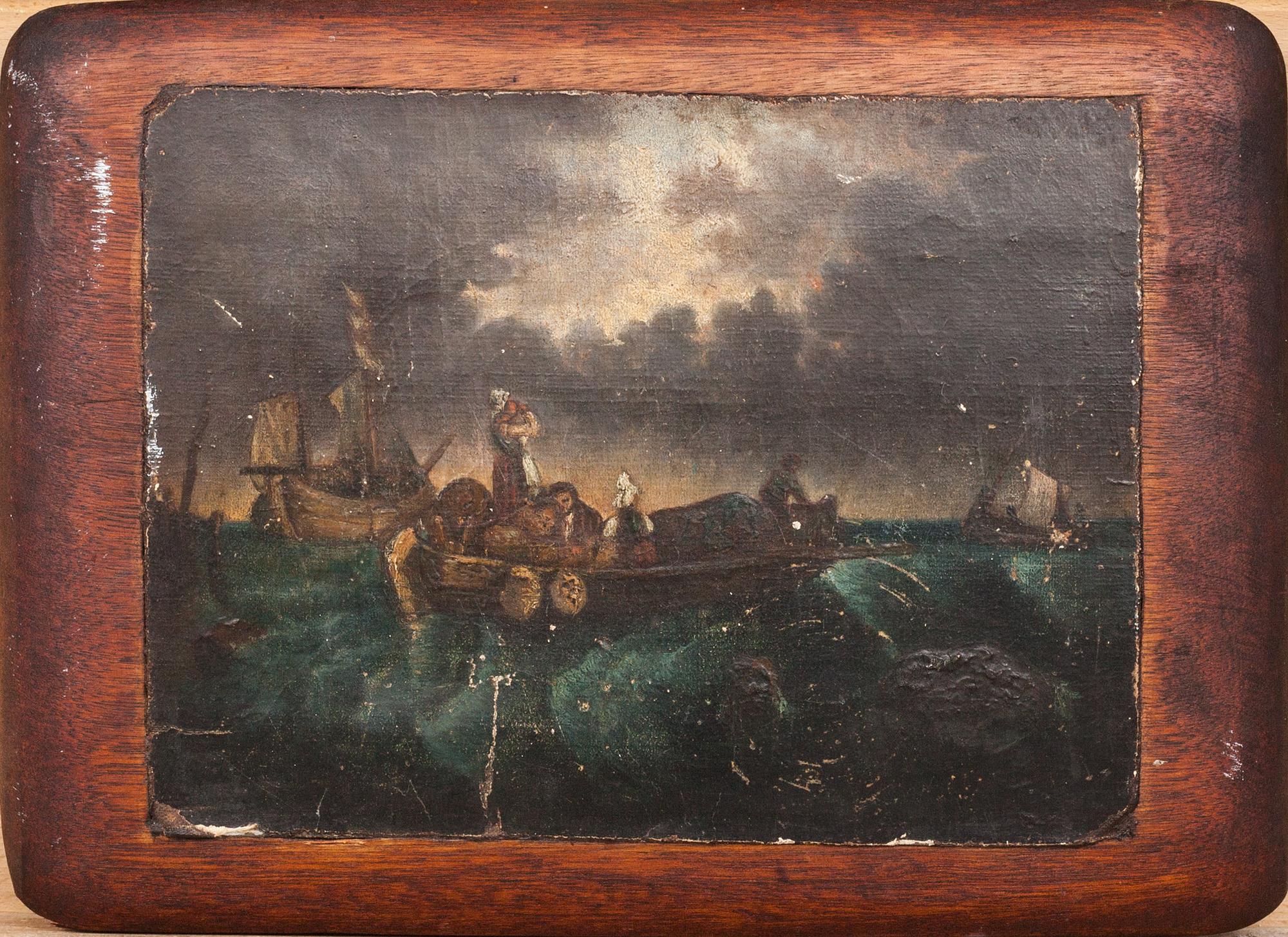 OKÄND KONSTNÄR, olja på duk. 1700/1800-tal.