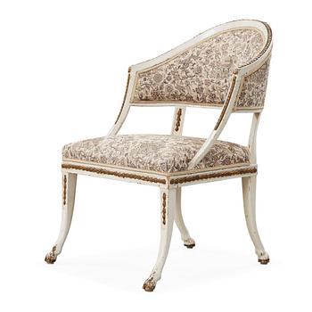 A late Gustavian circa 1800 armchair by Fredrik Ahlström.