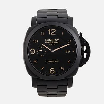 PANERAI, Luminor 1950, Tuttonero GMT, wristwatch, 44 mm.