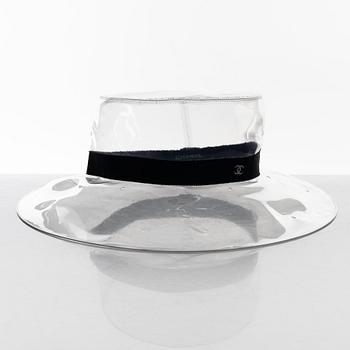 Chanel, a transparent PVC hat, size S.