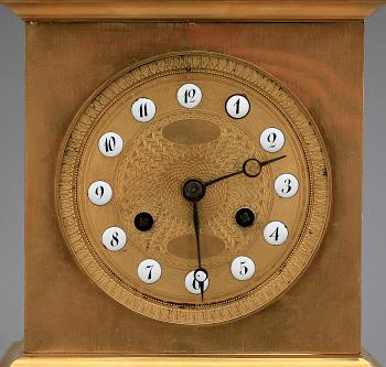 BORDSPENDYL, brons, empir, Lesieur, Paris, Frankrike, 1800-talets första hälft.