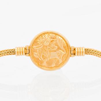 RANNEKORU, "Aurinkoleijona" 18K kultaa. Kalevala Koru, 1998.