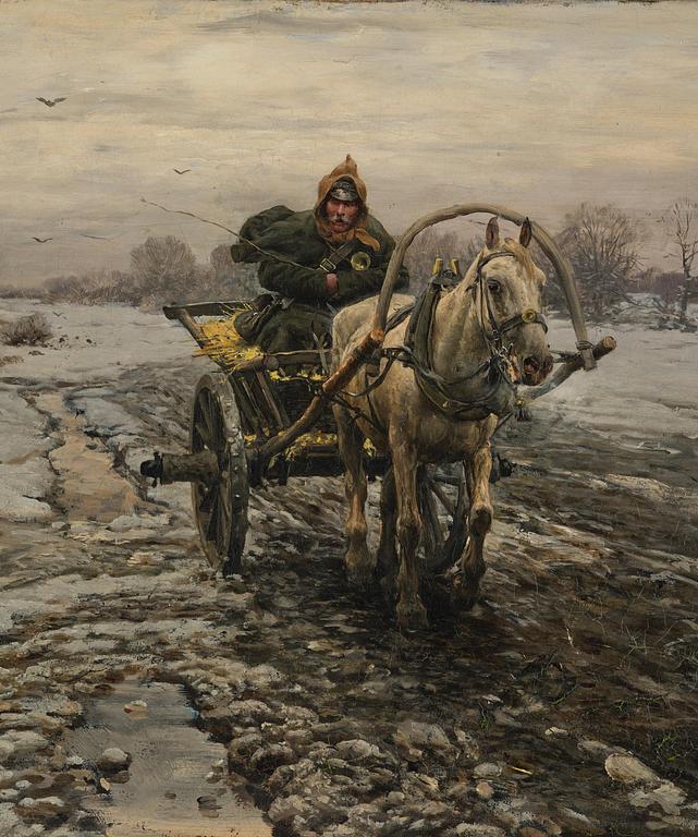 Alfred von Wierusz-Kowalski, "Postboten in Polen" (Brevbärare i Polen).