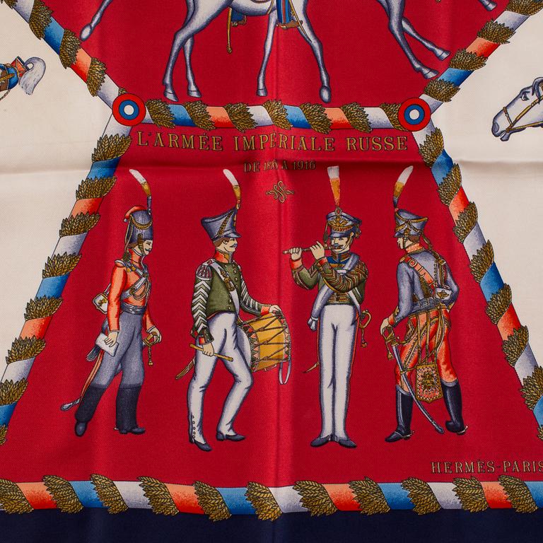 HERMÈS, "Paris L'Armee Imperiale Russe de 1816 a 1916", scarf.