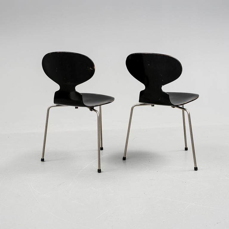 STOLAR, 2 st, "Myran", Arne Jacobsen, Fritz Hansen, 1900-talets mitt.