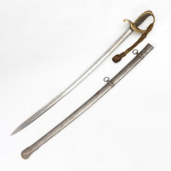 Sabel, svensk, m/1859 för infanteriofficer, med balja.