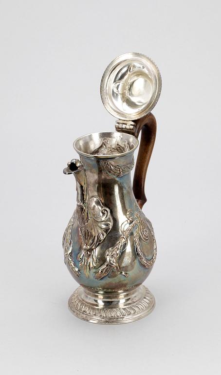 KAFFEKANNA, silver, troligen Charles Wright, London, 1771.