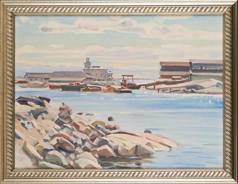 Ali Munsterhjelm, olja på duk, otydligt signerad.