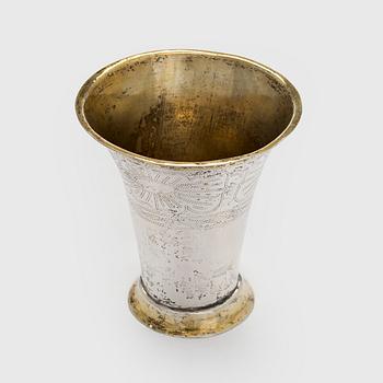 Anders Pihra, bägare, silver, delvis förgylld, Åbo 1803-1831.