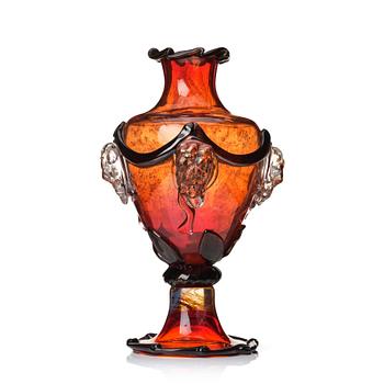 128. Gunilla Kihlgren, a glass urn/ vase, executed in Stockholm, 1990.