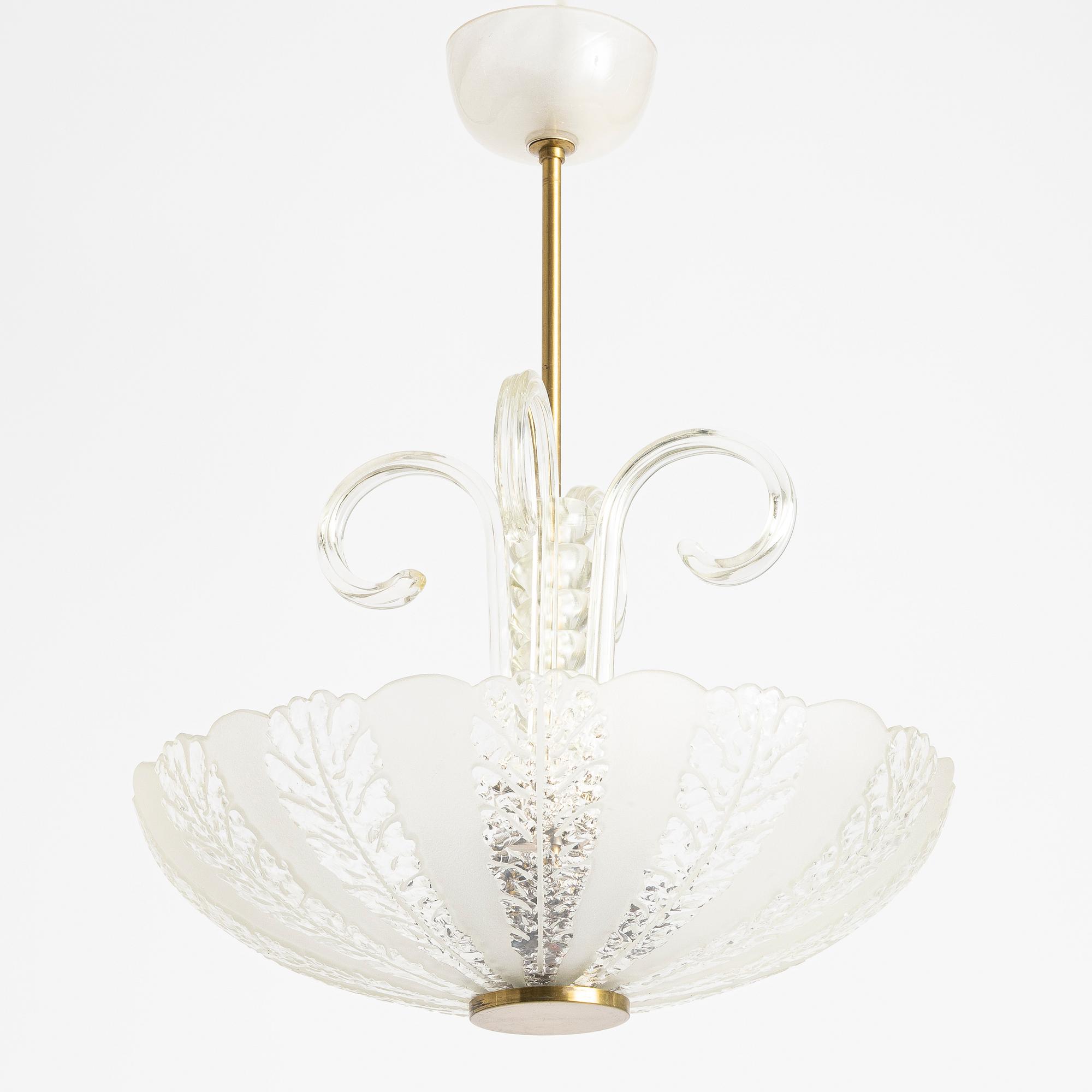 Taklampa, Swedish Modern, Elektroholm AB, Stockholm, 1940/50-tal.