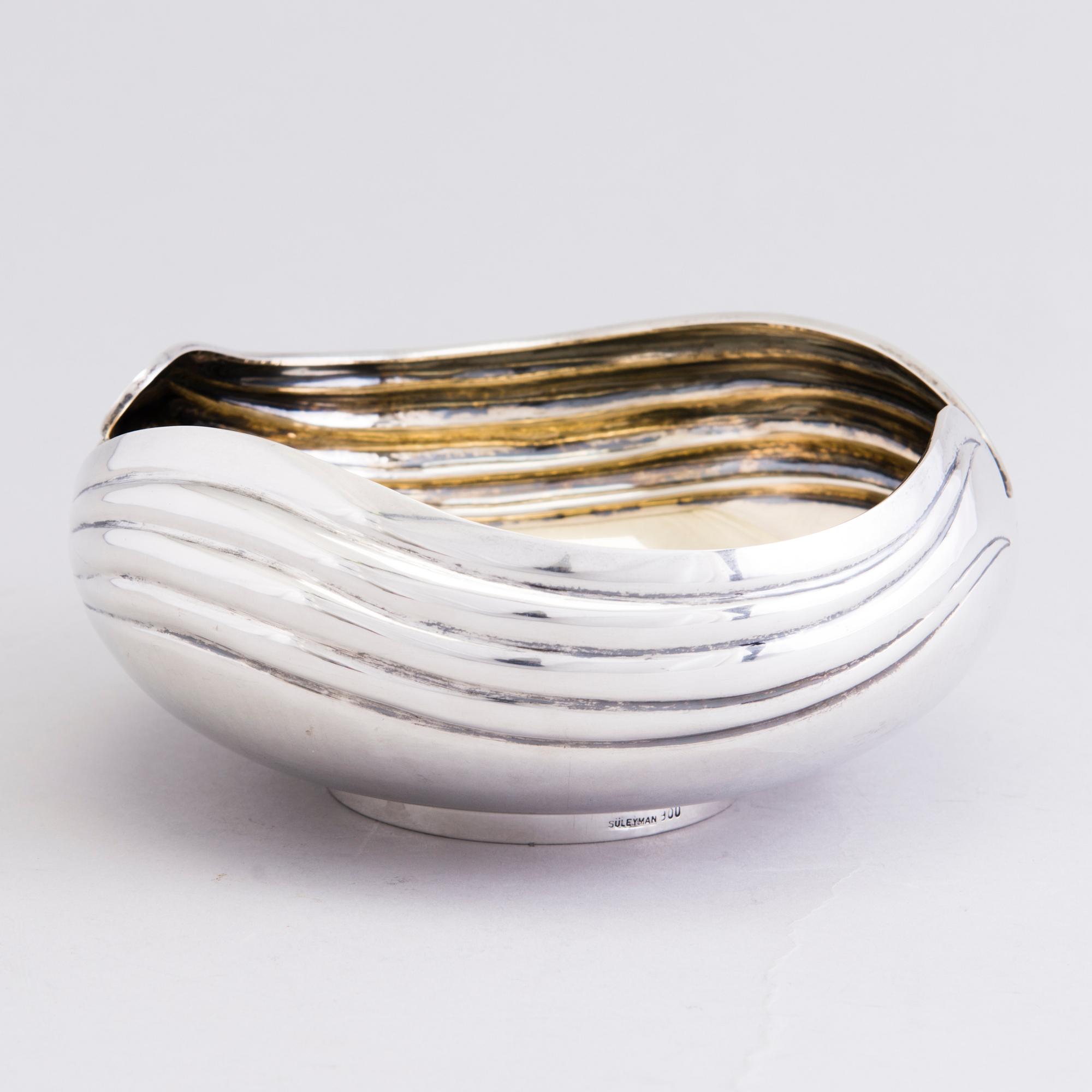 A parcel-gilt silver bowl, mark of Süleyman, 20th Century.