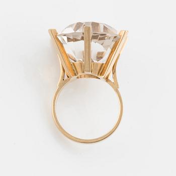 Ring in 14K gold with rock crystal, stamped OFP, possibly Ove Fogh Pedersen.