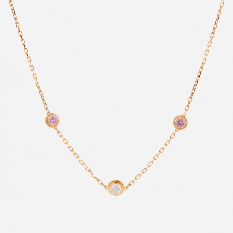 Cartier, collier med diamant och rosa safir.