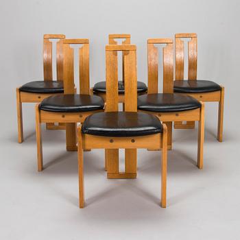 Torstein Nilsen, A set of six "Tellus" chairs, A. Huseby & Co, Norway, circa 1980.