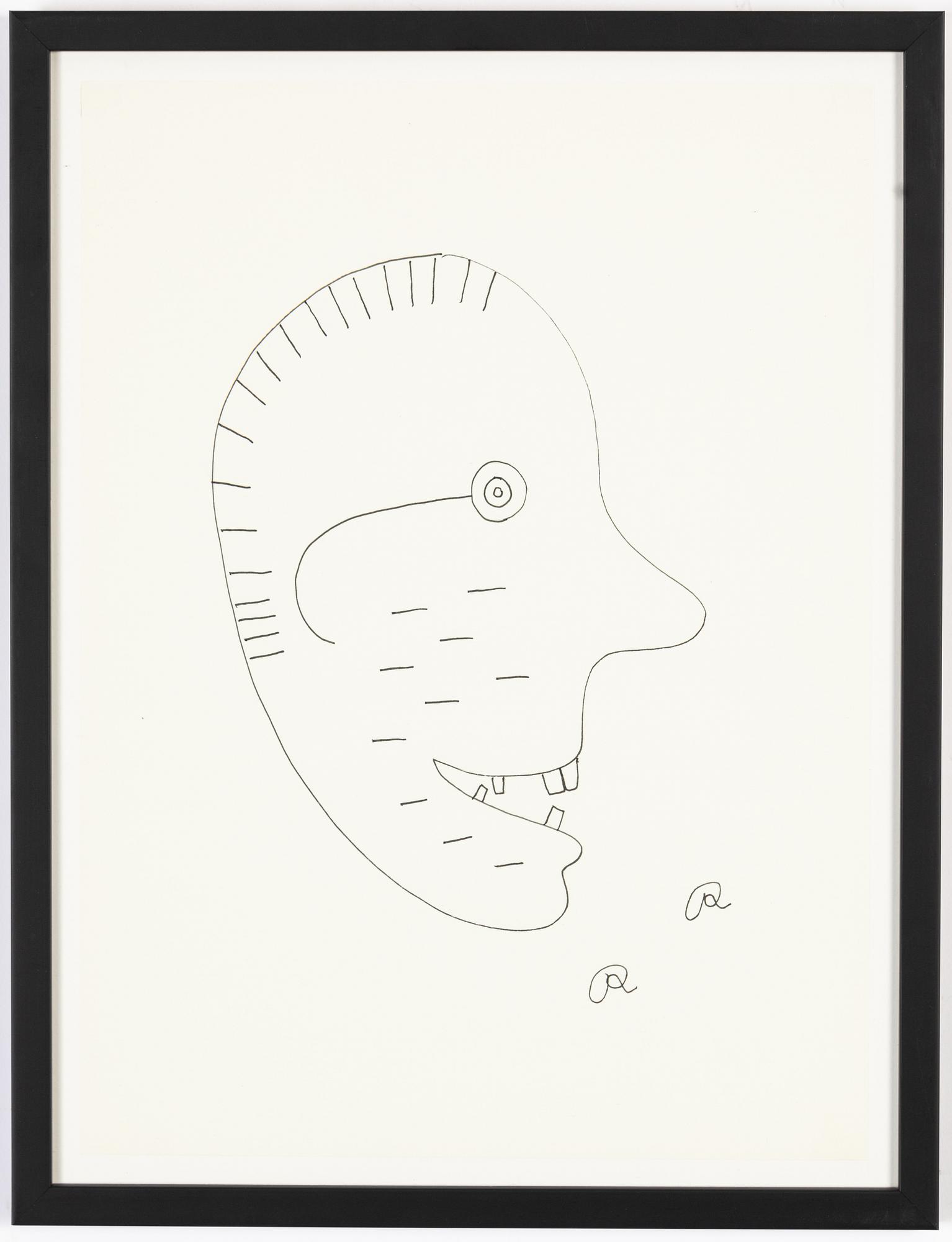Roger Risberg, indian ink drawing, signed. Executed in 2008.