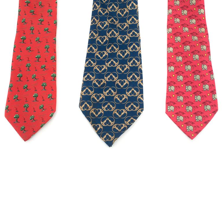 HERMÈS, three silk ties.
