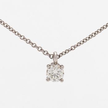Tiffany & Co, a platinum necklace with a brilliant-cut diamond.