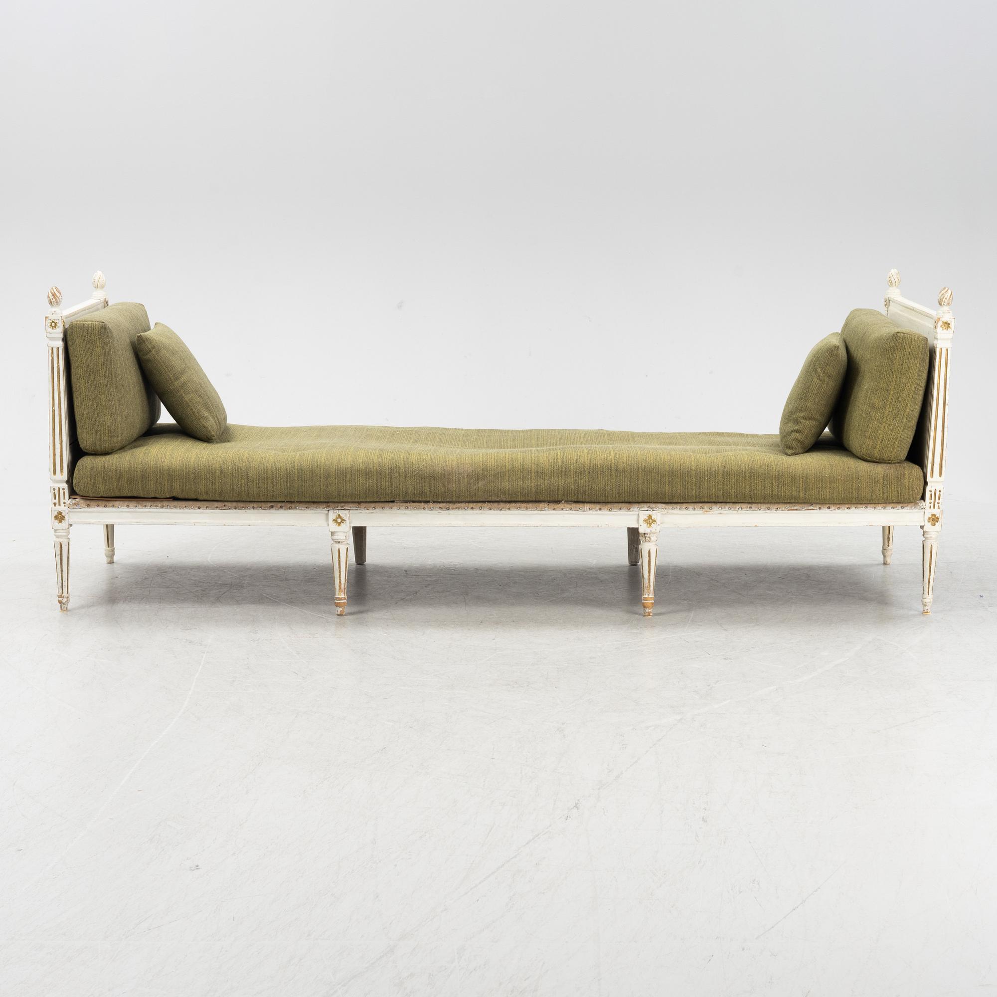 A Gustavian sofa, end of the 18th Century.