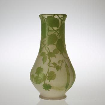 A Karl Lindeberg Art Nouveau cameo glass vase, Kosta.