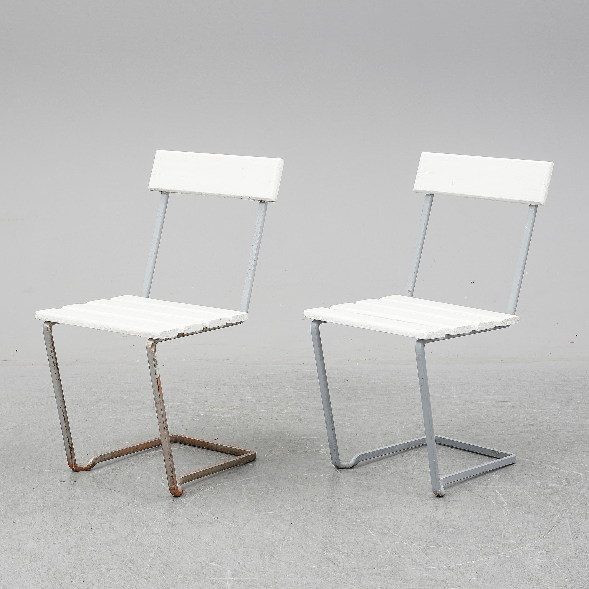 ARTHUR LINDQVIST, a pair of garden chairs, mid 20th Century.