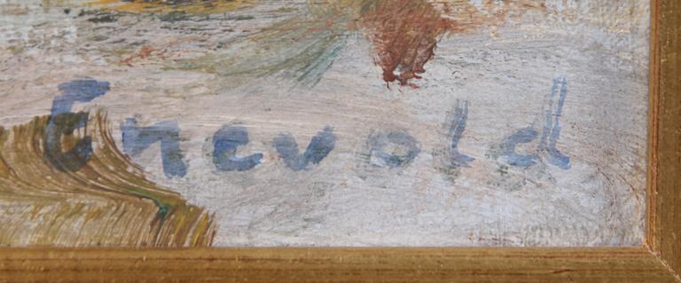 OKÄND KONSTNÄR, olja på duk, sign "Enevold".