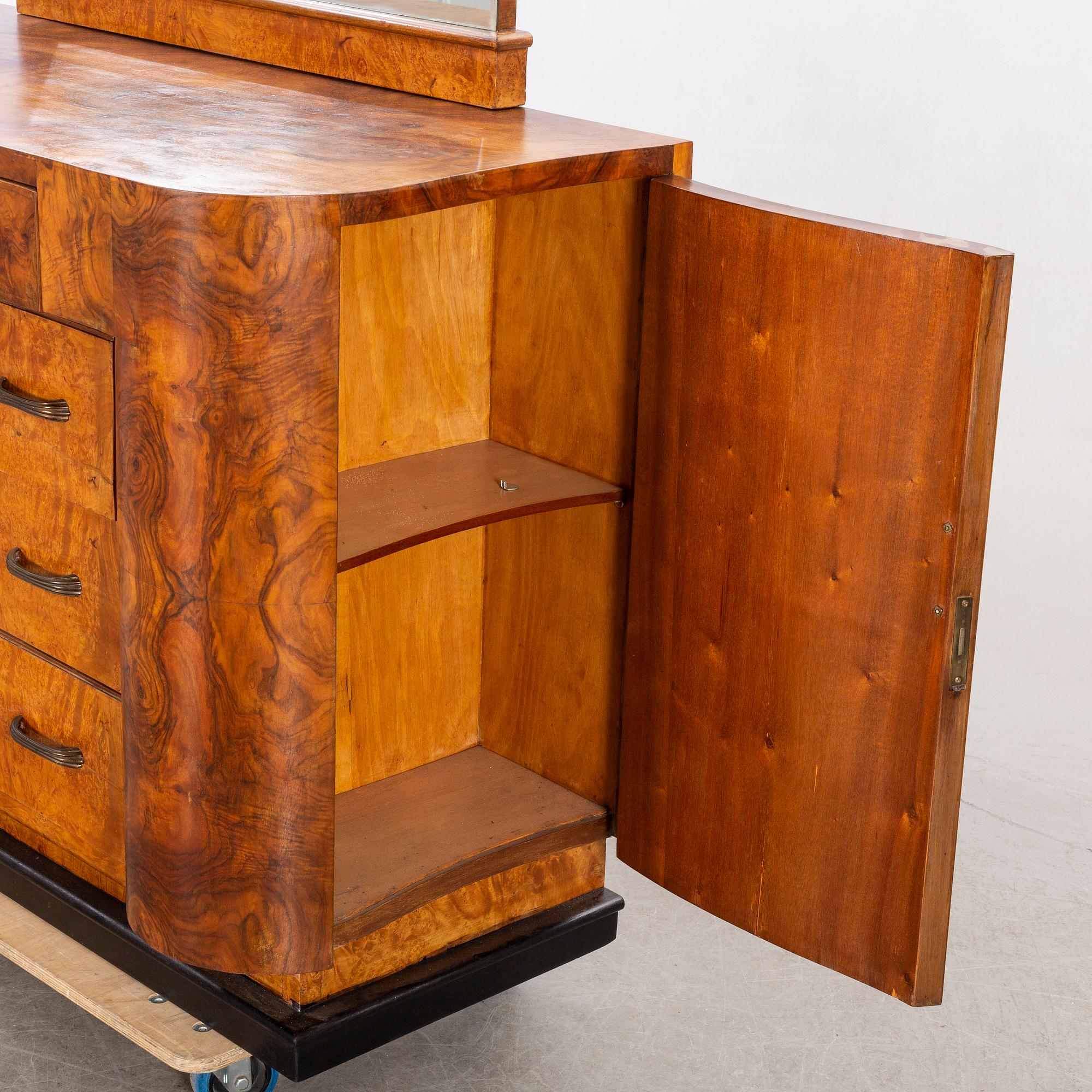 Spegelbyrå, art deco-stil, 1900-talets mitt.