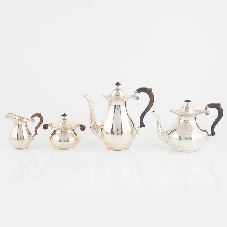 CF Carlman, coffee service, 4 pieces, silver, Stockholm 1919.