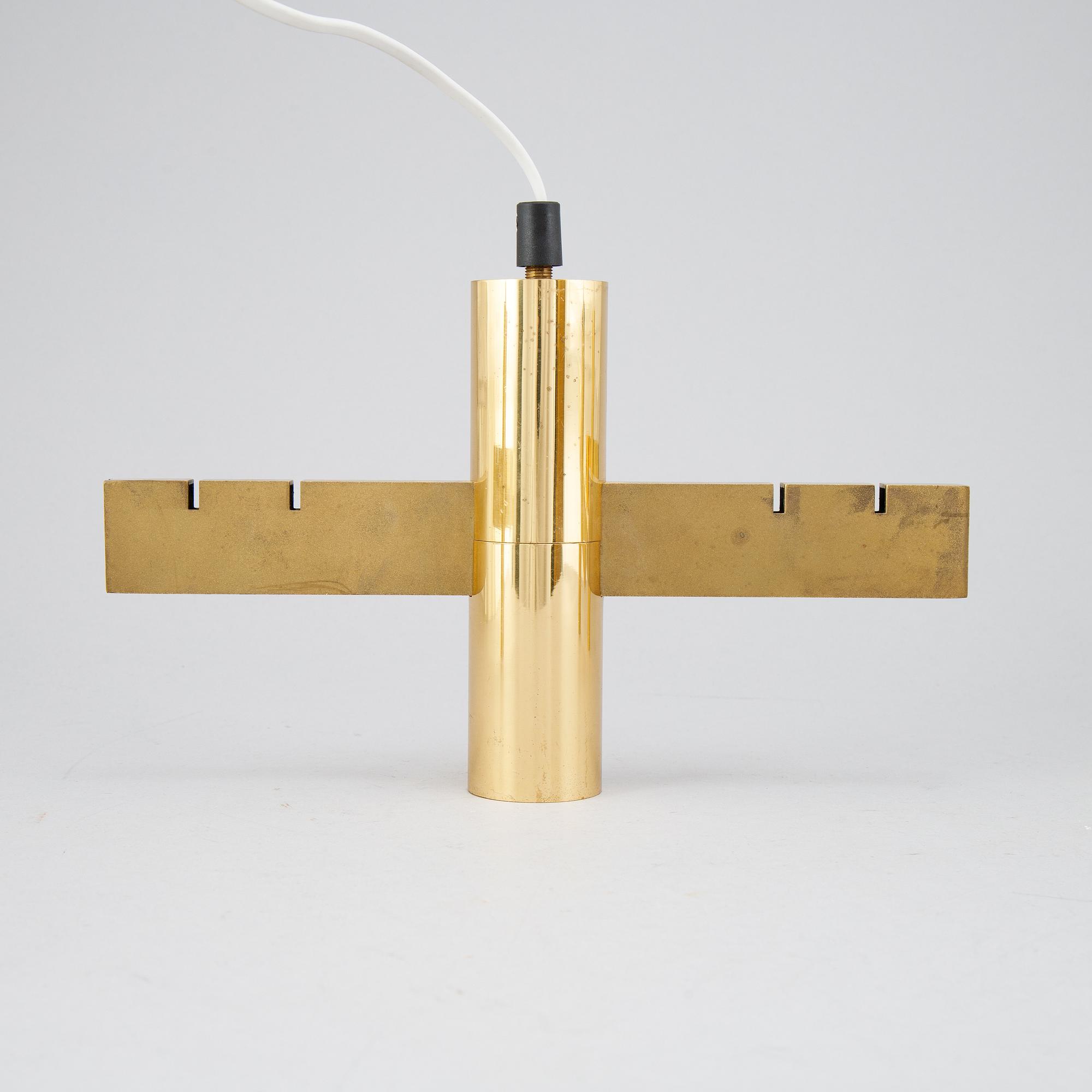 Hans-Agne Jakobsson, four brass ceiling lamps, Markaryd.