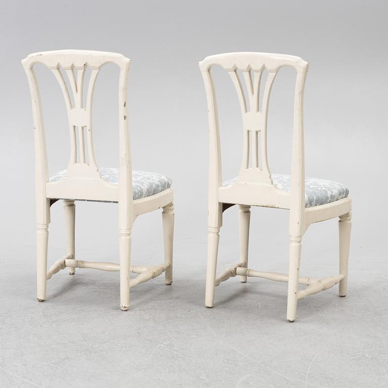A pair of Gustavian chairs, end of the 178th century,
