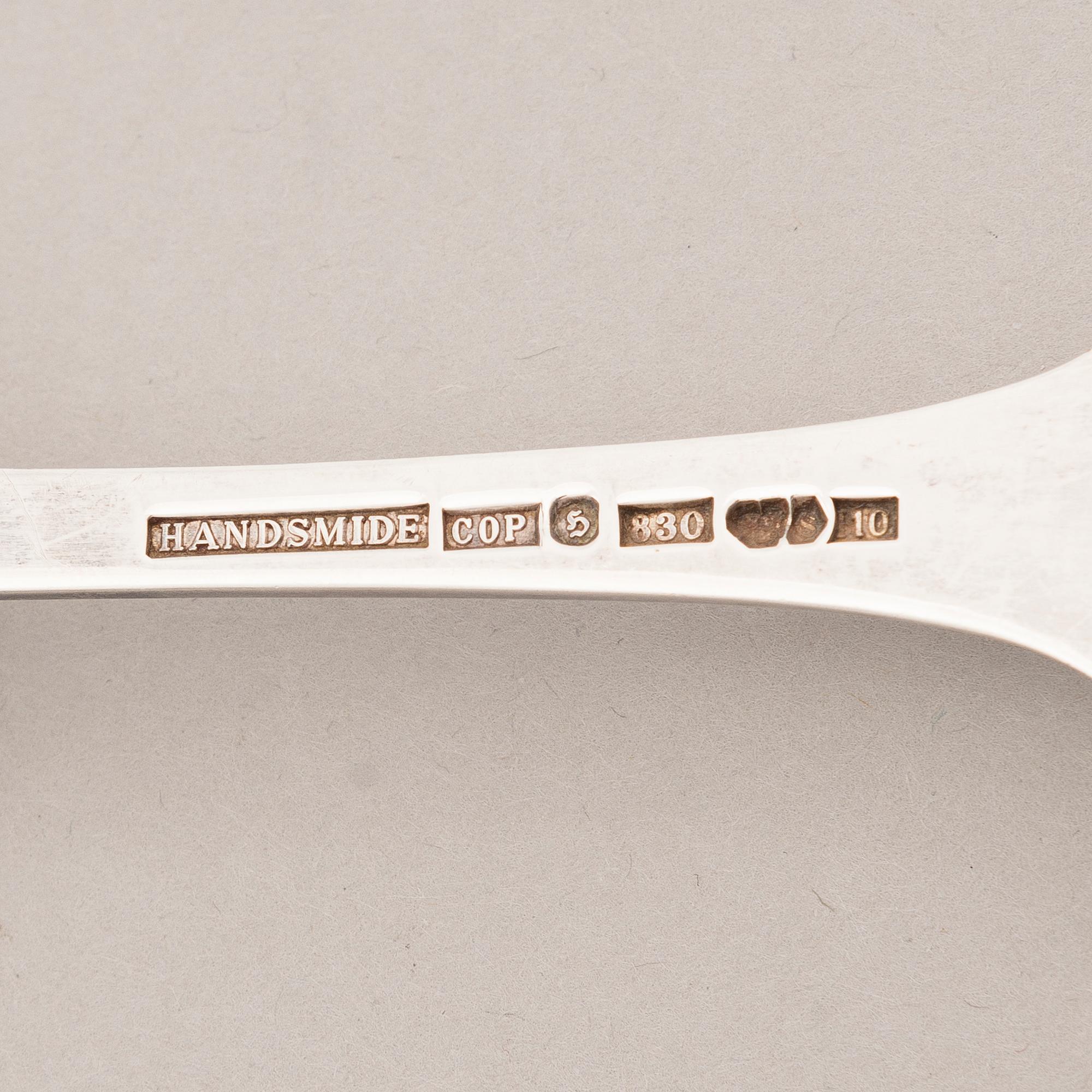 A 30-piece set of 'Torne River Valley' silver cutlery with engraved floral decoration, Sweden 1976-97.
