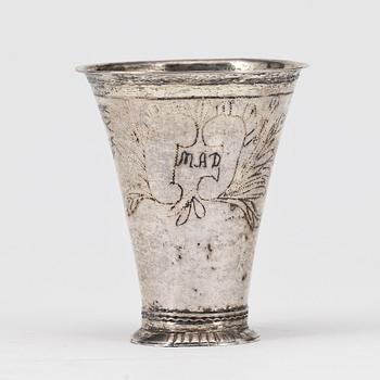 BÄGARE, silver, Olof Petter Almén, Hedemora, 1794. Vikt ca 59 gram.