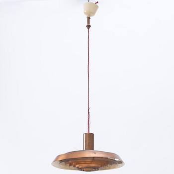 Poul Henningsen, taklampa "PH Tallerken", koppar, Louis Poulsen Danmark, 1900-talets andra hälft.