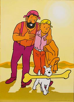 4 1970s POSTERS, TINTIN.