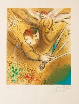 MARC CHAGALL, Färglitografi, 1974, av Charles Sorlier efter Marc Chagall, signerad och numrerad 163/200.