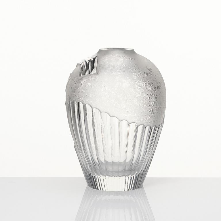 Simon Gate, a rare polished glass vase, Orrefors 1938, model 1654.