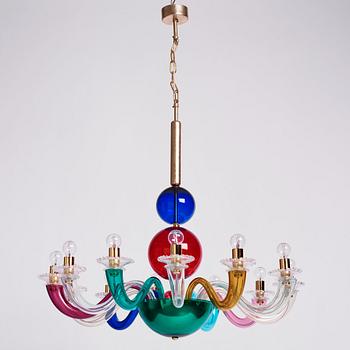 Gio Ponti, a 12 light chandelier, for Venini, Italy, 2014.