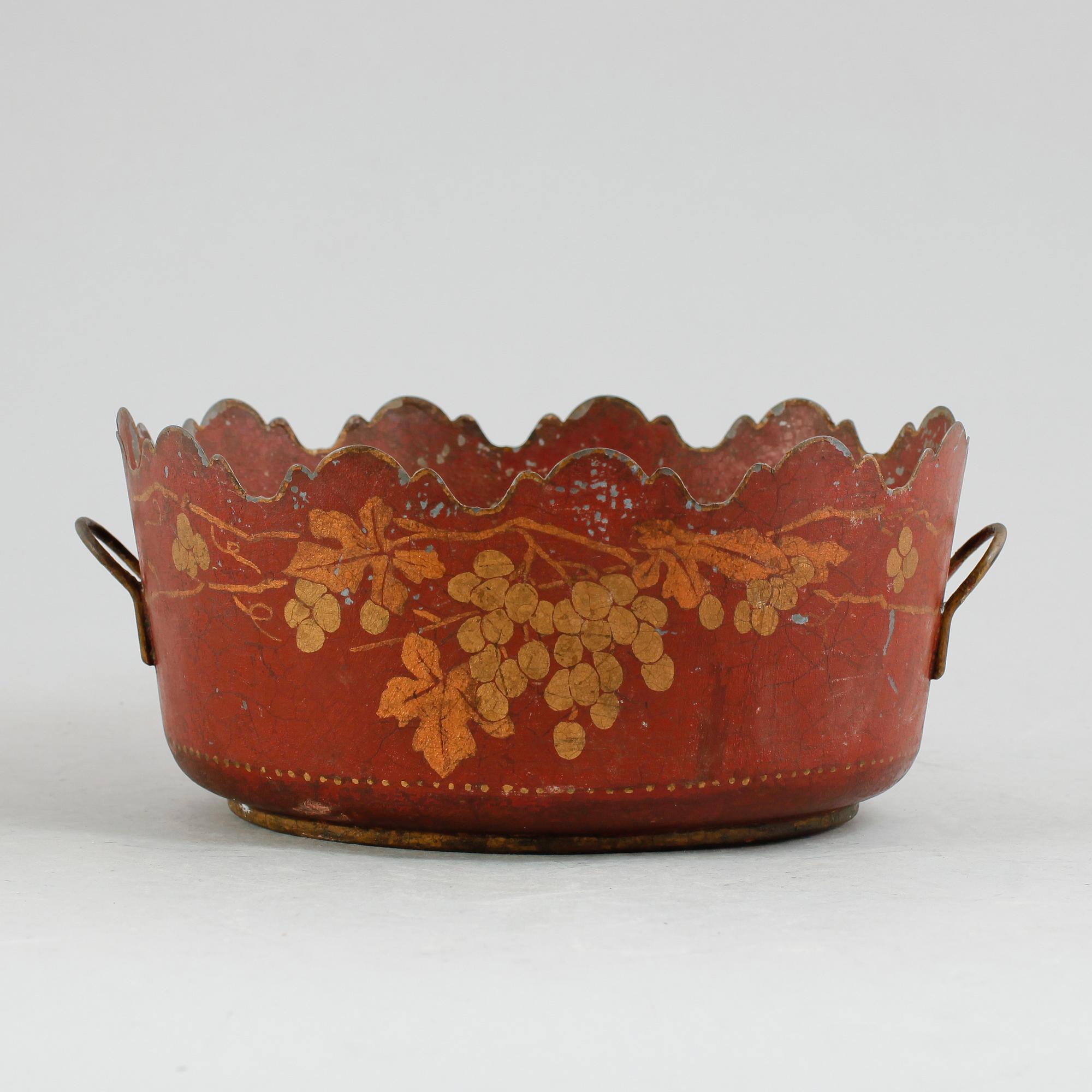 GLASSKÖLJARE, bemålad plåt, empire.