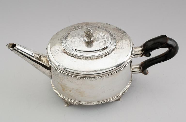 A Swedish 18th century silver tea-pot, marks of Sephan Westerstråhle, Stockholm 1798.