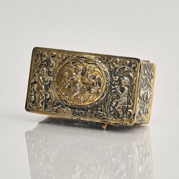 Music box. gilded 800 silver. Germany, late 19th/early 20th century.