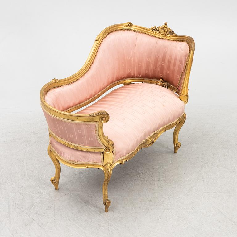 A Rococo style sofa, late 19th Century.