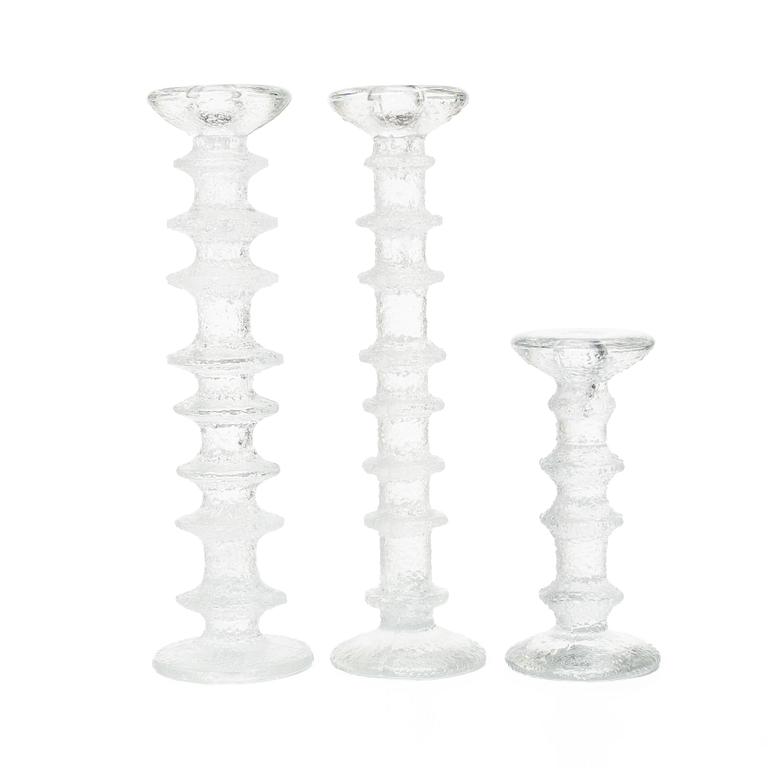 Timo Sarpaneva, Three candlesticks, 'Festivo', Iittala, Finland.