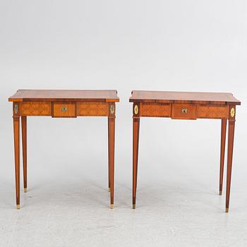 A pair of Gustavian style side tables, Carl Löfving & Söner, 1960's/70's.