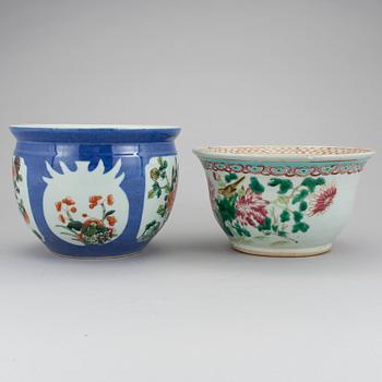 Two Chinese flower pots, 20th Century.