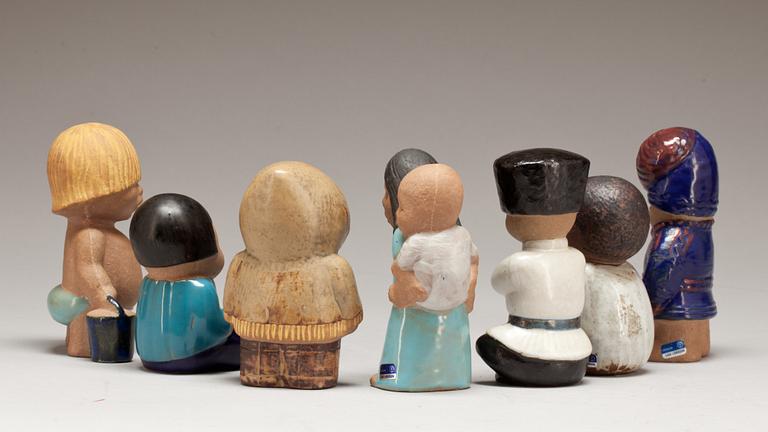 FIGURINER, 7 st, stengods, Lisa Larson, Gustavsberg.