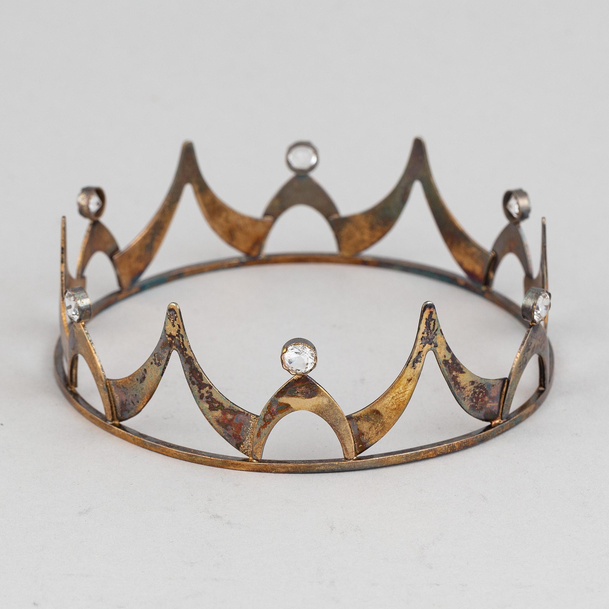 A Swedish wedding crown, mark of Albrechts, Lund 1961.